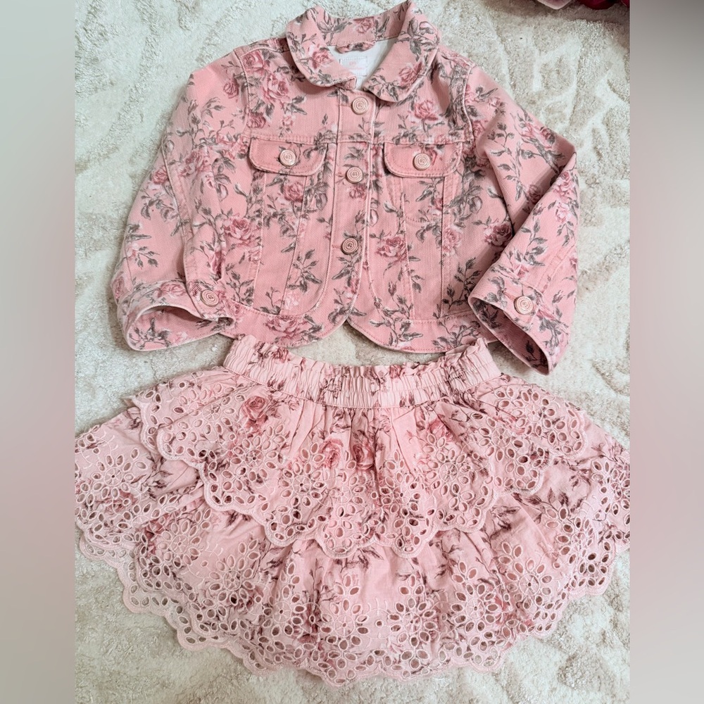 Loveshackfancy x gap denim jacket with skort size 3t